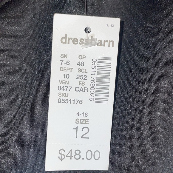 NWT Dress Barn Midi Dress. Black and Cream.  Sleeveless. Back Zipper. Lined.  12 - Picture 8 of 15
